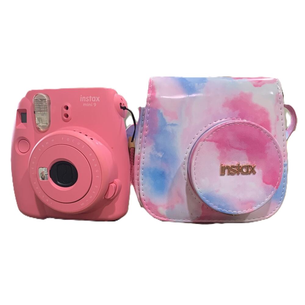 Fuji Instax Mini 9 Fujifilm Instant Camera w/ Case - Flamingo Pink